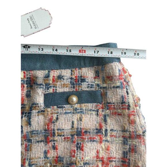 NANETTE LEPORE Multicolor Denim Trim Skirt Size XL NEW NWT - Picture 8 of 10